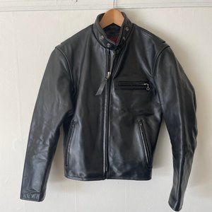 Indian Black Horsehide Leather Jacket- size 38